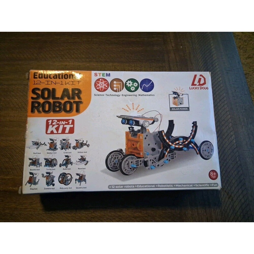 Lucky Doug Solar Robot Kit 12-in-1 Science STEM Toys Kids Aged 8 And Older